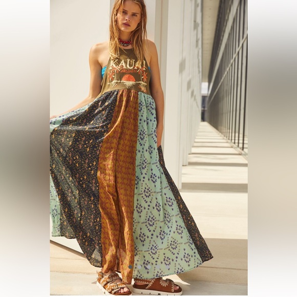 Free People Dresses & Skirts - Free People Ikat Dreams Maxi size XS Olive Combo